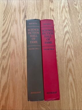 Vintage 1973 Science Fiction Hall of Fame Volumes - Red and Black Hardcover Set